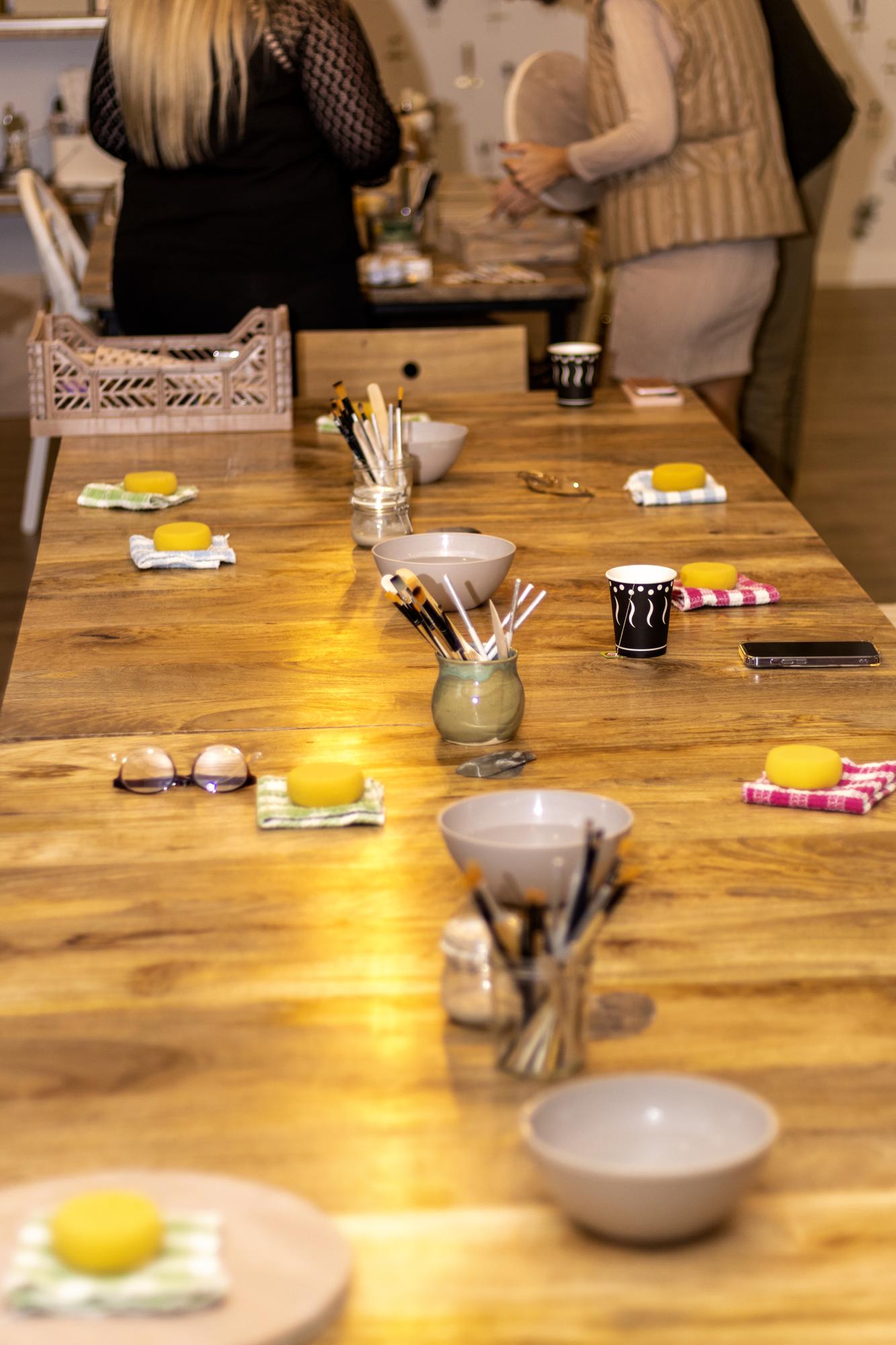 Pricing visual: workshop table setting